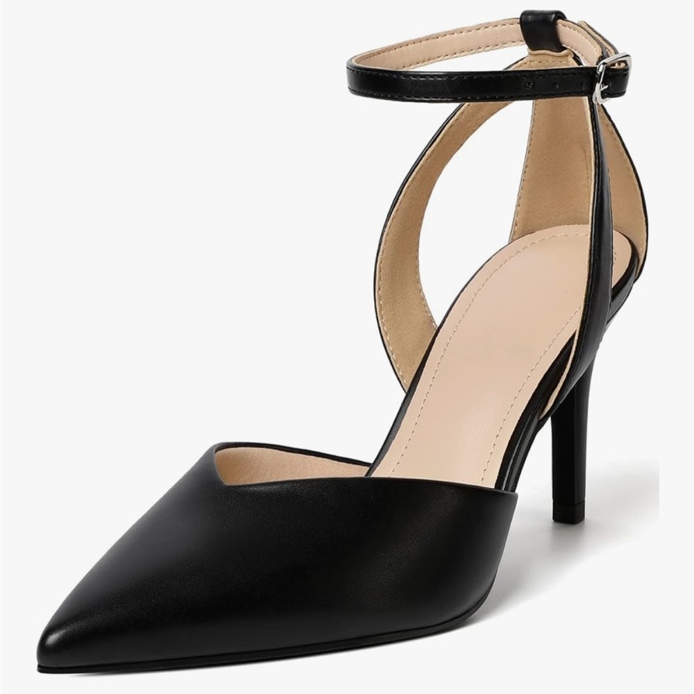 Elegant Black Ankle Strap Heels